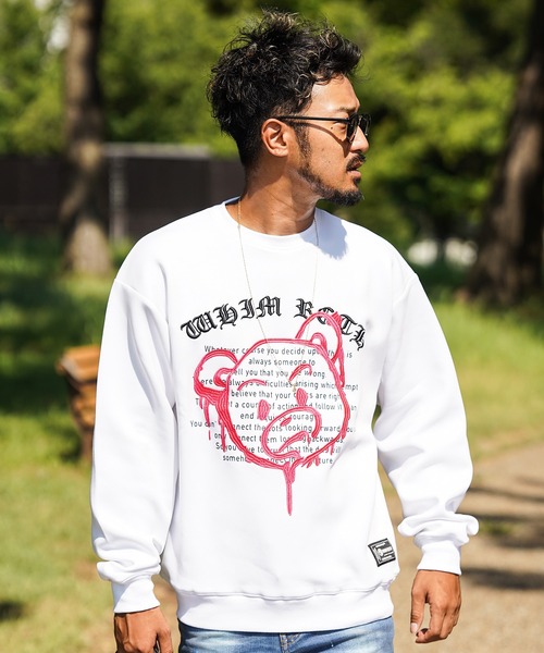 アダムスジャグラー　トレーナー adamsJUGGLER トレーナー スウェット W/Rベアーペイント.EM