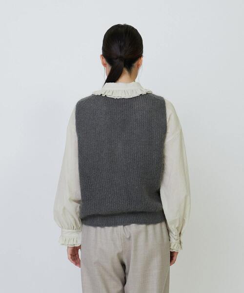 LOISIR ベスト ジレ モヘヤ混片畦Vネックベスト レディース : ZOZOTOWN