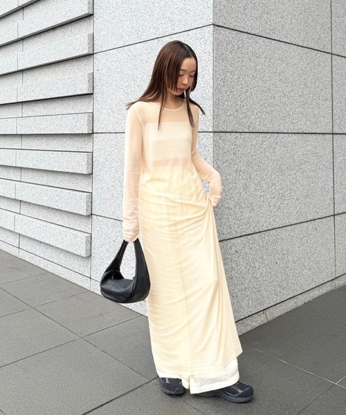 ワンピース 「定番」シアーストレッチロングワンピース : ZOZOTOWN