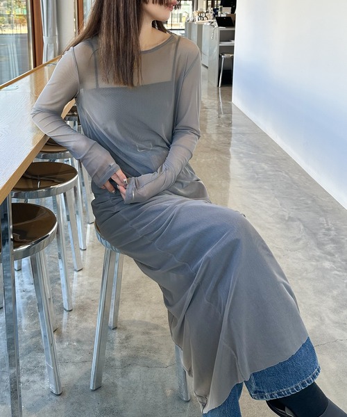 ワンピース シアーストレッチロングワンピース : ZOZOTOWN Yahoo!店