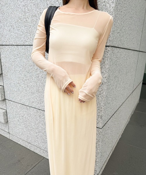 ワンピース 「定番」シアーストレッチロングワンピース : ZOZOTOWN