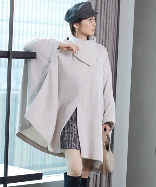 美品 snidel スナイデル ウールコート ポンチョ レディース コート 大き SNIDEL（スナイデル） ポンチョコート FREE ブラウン レディース