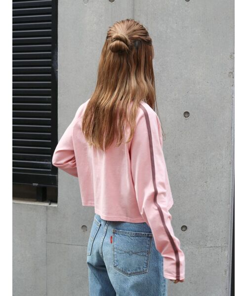 超特急REAL?ラグランスリーブTシャツ ピンクMサイズ Ungrid（アングリッド） tシャツ 「WEB限定」サイドラインラグラン