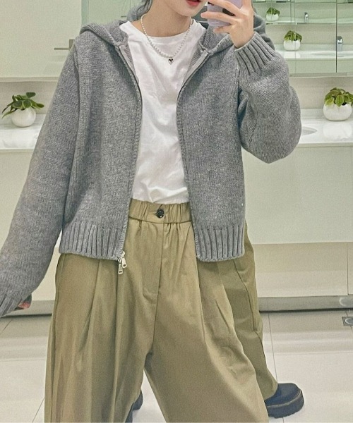 LETee ニット セーター ニットジップパーカー レディース : ZOZOTOWN