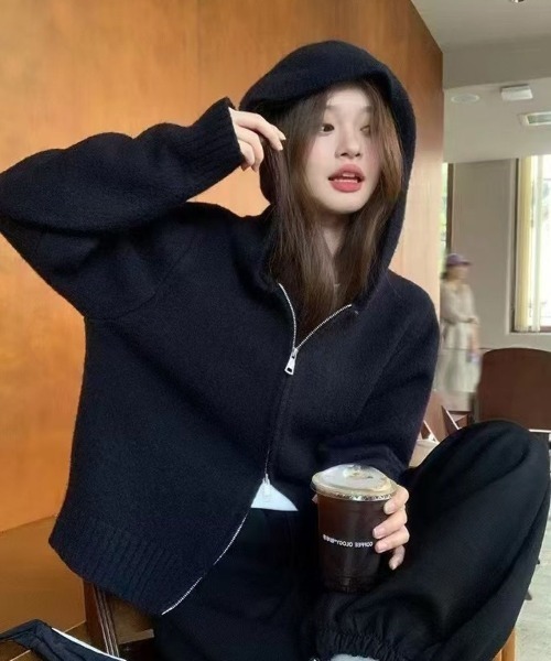 LETee ニット セーター ニットジップパーカー レディース : ZOZOTOWN