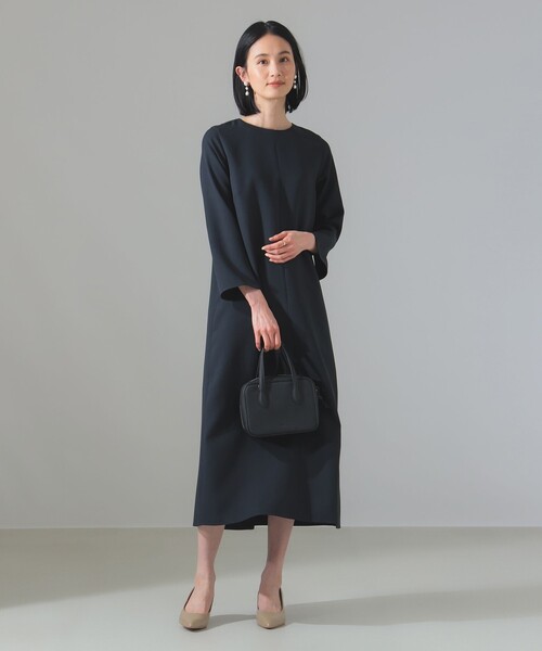 Demi-Luxe BEAMS ワンピース ヴィスコース バックタック ロング