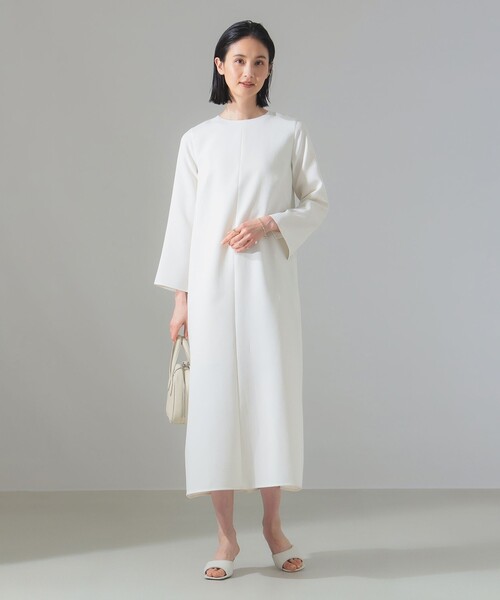 Demi-Luxe BEAMS ワンピース ヴィスコース バックタック ロング