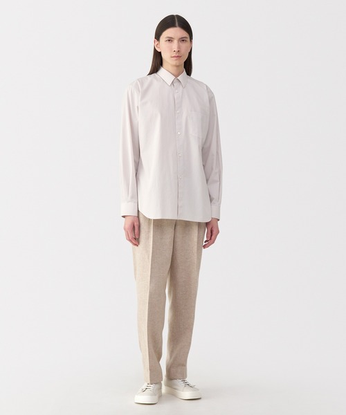 MUJI Labo ライトグレー 半袖シャツ シャツ 「MUJI Labo」紳士 ポプリン比翼半袖シャツ メンズ