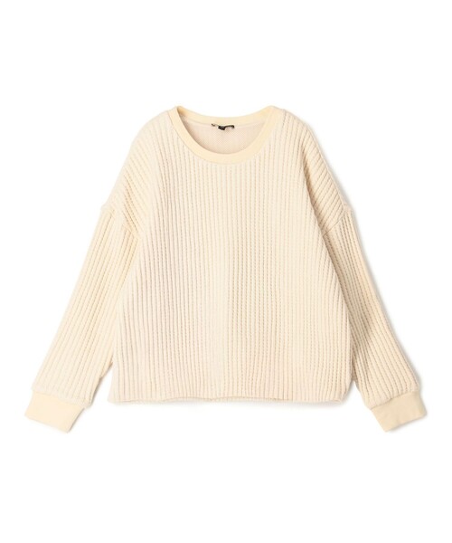 ニット セーター コットンワッフル クルーネックプルオーバー WCKW3009 レディース