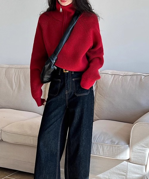 「SpRay」 長袖ニット FREE アイボリー レディース_画像8