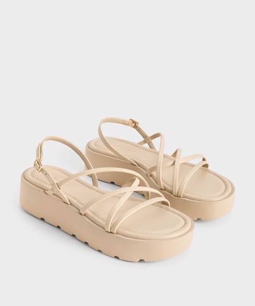 CHARLES ＆ KEITH（チャールズ&キース） 厚底 サンダル アシメトリック