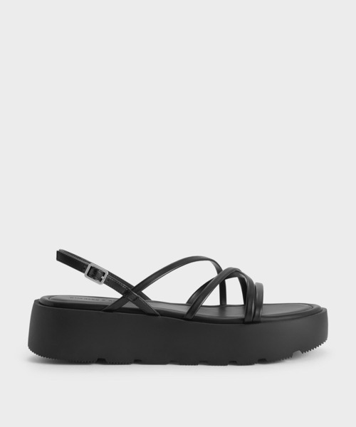 CHARLES ＆ KEITH（チャールズ&キース） 厚底 サンダル アシメトリック