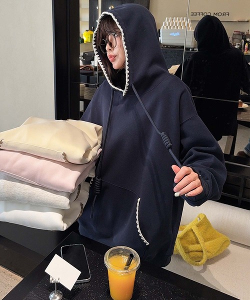 aimoha（アイモハ） パーカー 配色ステッチパーカー レディース