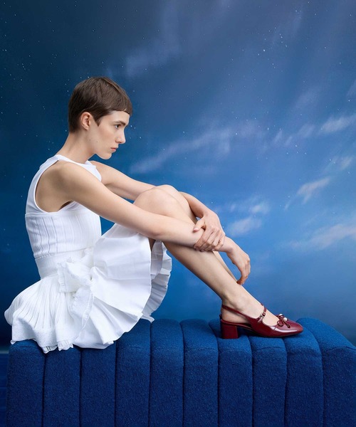 CHARLES ＆ KEITH パンプス ボウクリスタルパール スリング