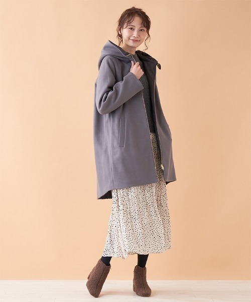 「en recre」 コート 2 ライトグレー レディース_画像4