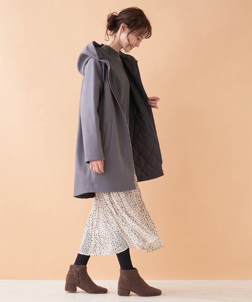 「en recre」 コート 2 ライトグレー レディース_画像7