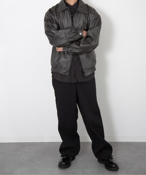 CERCA ブルゾン アウター LEMS/PU ビッグシルエットZIPブルゾン(RS
