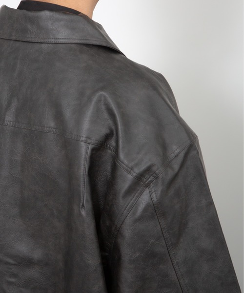 CERCA ブルゾン アウター LEMS/PU ビッグシルエットZIPブルゾン(RS