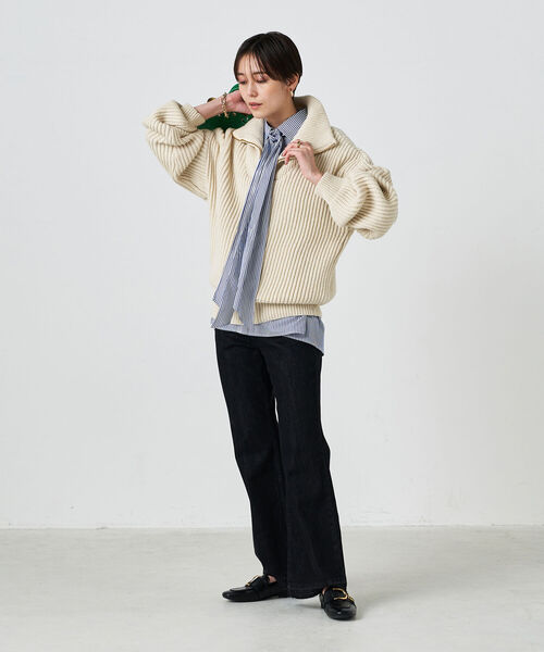 「NOLLEY'S」 「Oldderby Knitwear」長袖ニット FREE グレー レディース_画像2