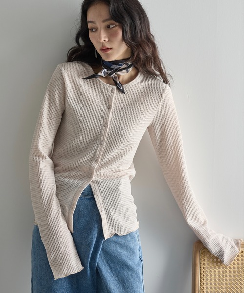 THE Yon tシャツ 2WAYリップルジャガードサマーカーディガン