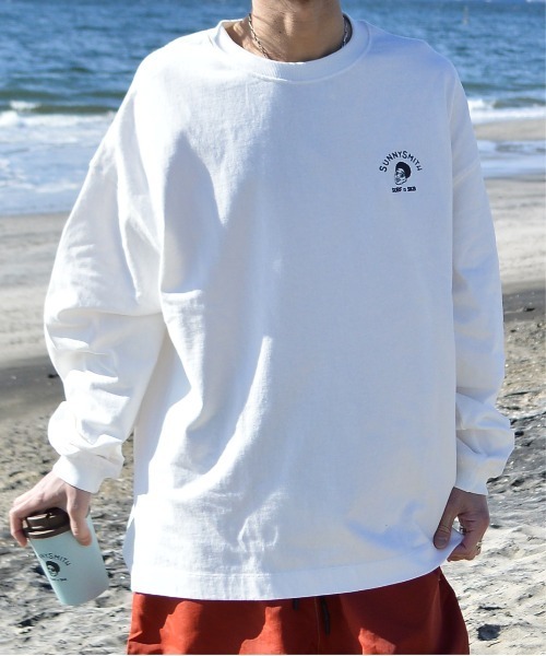 tシャツ 「SUNNY SMITH」Smith Signature ワンポイント刺繍ロングスリーブTシャツ レディース メンズ Sunny Smith tシャツ 「SUNNY SMITH」Smith Signature ワン