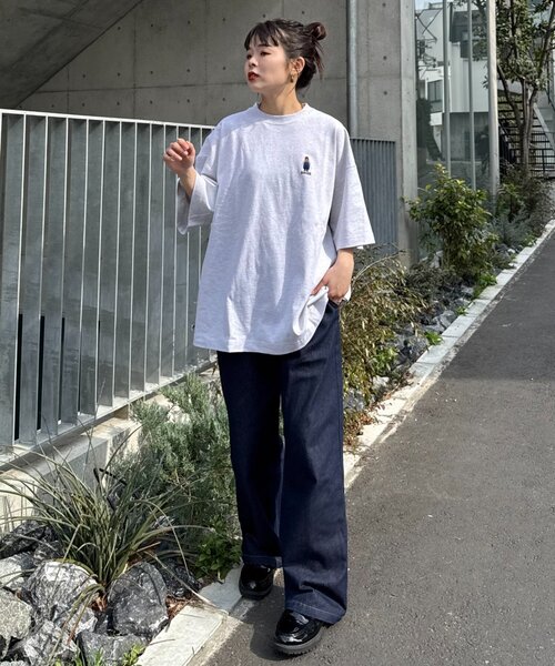 tシャツ ユニセックスワンポイント刺繍ニット レディース メンズ FREAK'S STORE｜別注ワンポイント刺繍ハーフジップニット【限定