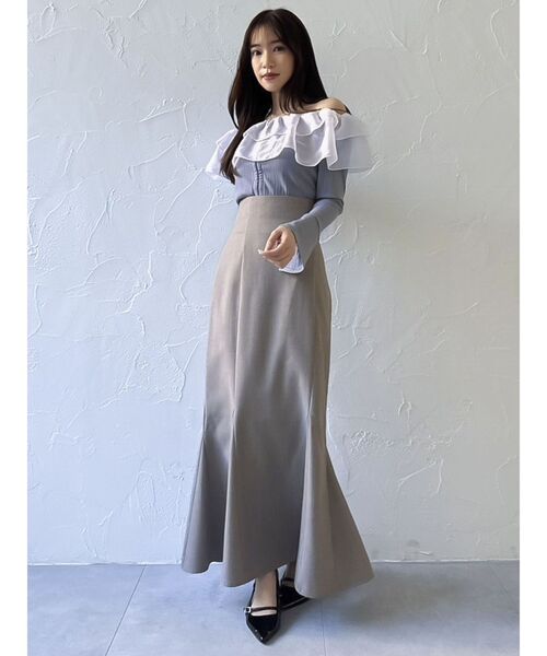 dazzlin tシャツ ショルダーフリルカットトップス レディース
