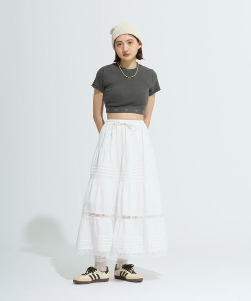 adidas tシャツ リブ半袖トップ / アディダスオリジナルス