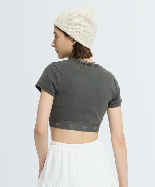 adidas tシャツ リブ半袖トップ / アディダスオリジナルス