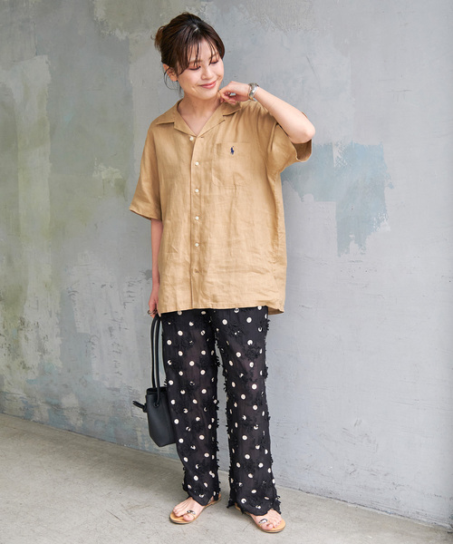 Spick＆Span パンツ 「追加」crinkle crinkle 3D embroidery dot