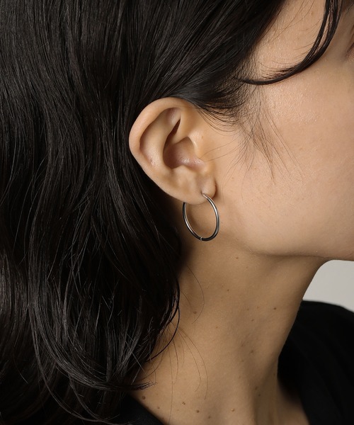ORLEAN ピアス シンプルフープピアス 太さ1.6mm サージカルステンレス