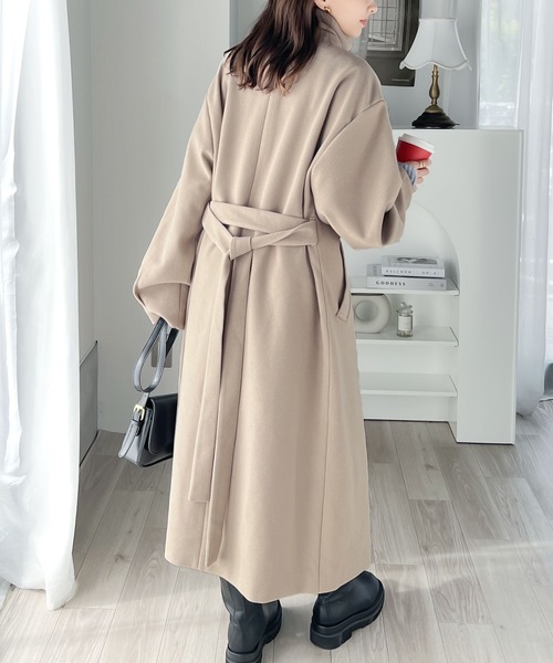 「classicalelf」 ステンカラーコート SMALL グレイッシュベージュ レディース_画像6