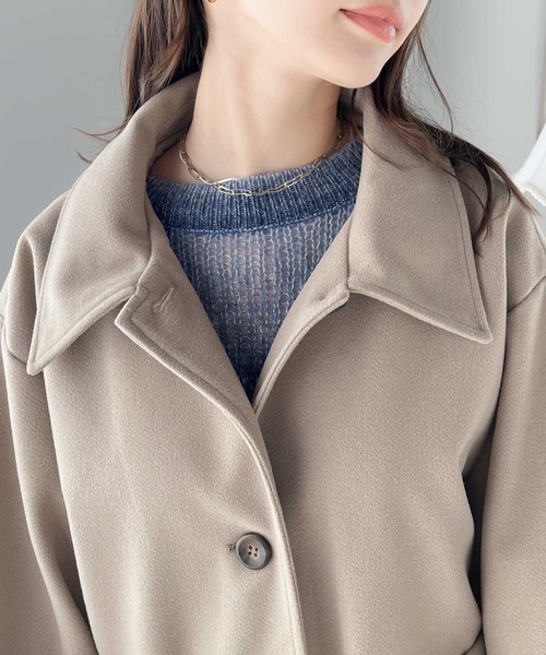 「classicalelf」 ステンカラーコート SMALL グレイッシュベージュ レディース_画像8