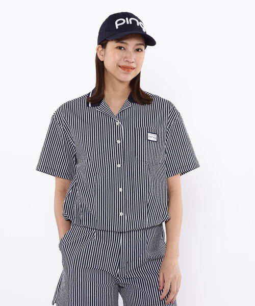 ブラウス シャツ 「PING APPAREL」全方向ストレッチサッカー半袖ポロシャツ 「LADIES LINE」 (LADIES) レディース