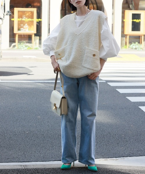 ELFRANK Vネックニット FREE ブラック レディース : ZOZOTOWN Yahoo!店