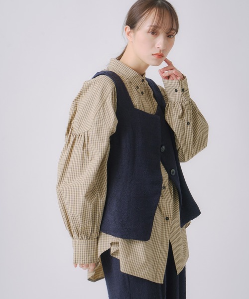 ベスト ジレ 「WHYTO. / ホワイト」ネップツイードビスチェ レディース