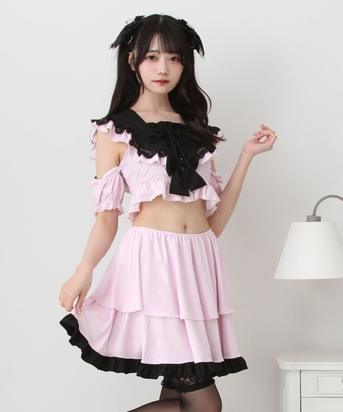 DearMyLove レースアップブラジャー 水着 チェック柄 DearMyLove レースアップブラジャー 水着 チェック柄