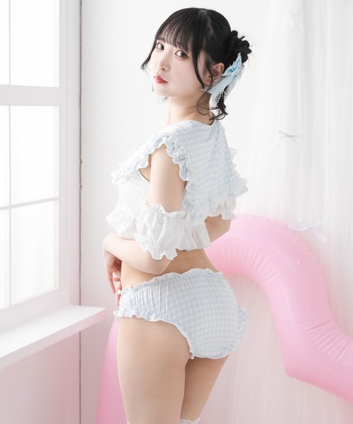 DearMyLove 水着 ときめきハートレースフリルセーラー水着 レディース