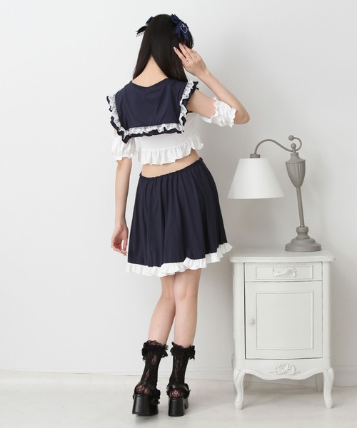 DearMyLove 水着 ときめきハートレースフリルセーラー水着 レディース