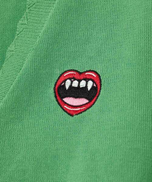 HYSTERIC GLAMOUR グリーン 手袋 FREE BREAK IT UP刺繍 カーディガン|HYSTERIC GLAMOUR MEN | HYSTERIC