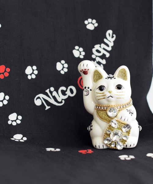utatane インテリア 招き猫 ニコアンティーク×ご縁猫 ねこ球太郎