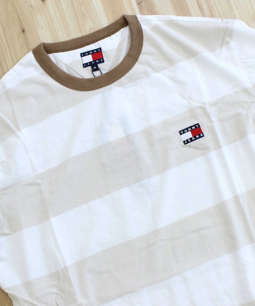 TOMMY HILFIGER tシャツ TJM ボールドボーダーリンガーネックT
