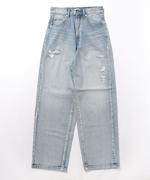 「LOWRYS FARM」 ダメージ加工デニムパンツ LARGE ブルー系その他 レディース