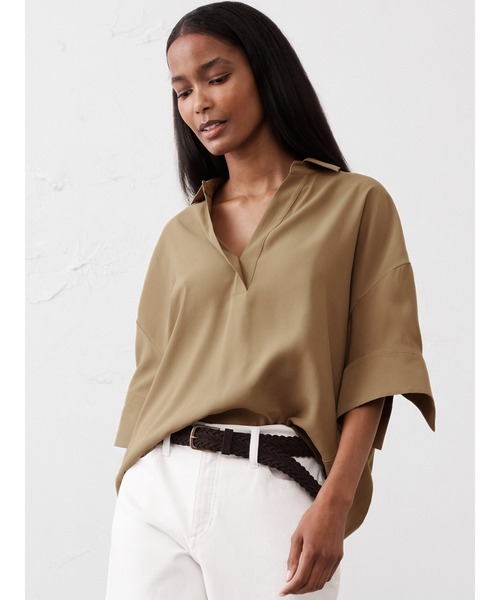 ブラウス シャツ BANANA REPUBLIC FACTORY STORE　　ドレーピー オーバーサイズトップ レディース BANANA REPUBLIC ブラウス シャツ FACTORY STORE ドレーピー