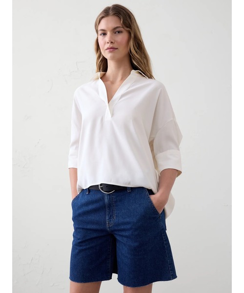 ブラウス シャツ BANANA REPUBLIC FACTORY STORE　　ドレーピー オーバーサイズトップ レディース