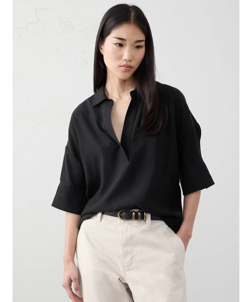 ブラウス シャツ BANANA REPUBLIC FACTORY STORE　　ドレーピー オーバーサイズトップ レディース BANANA REPUBLIC ブラウス シャツ FACTORY STORE ドレーピー