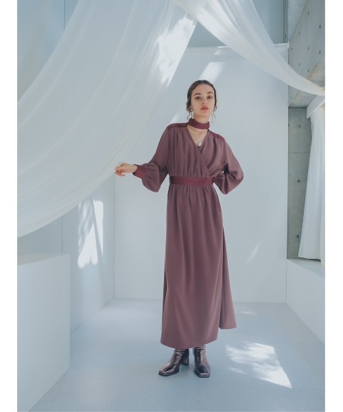 【sahara】ロングワンピース sahara（サハラ） 長袖ワンピース FREE ブラウン系その他 レディース