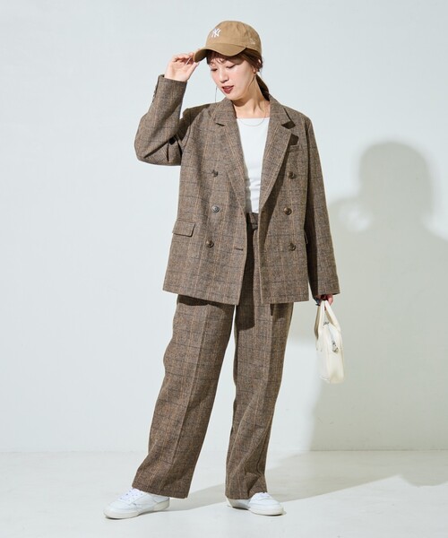 FREAK'S STORE ヘリンボーン　セットアップ S FREAK'S STORE パンツ 限定展開 ヘリンボーン チェック パンツ