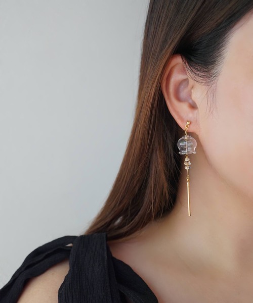 CERCA ピアス jolie minette/ふわり風鈴ピアス/ゴールド 金属