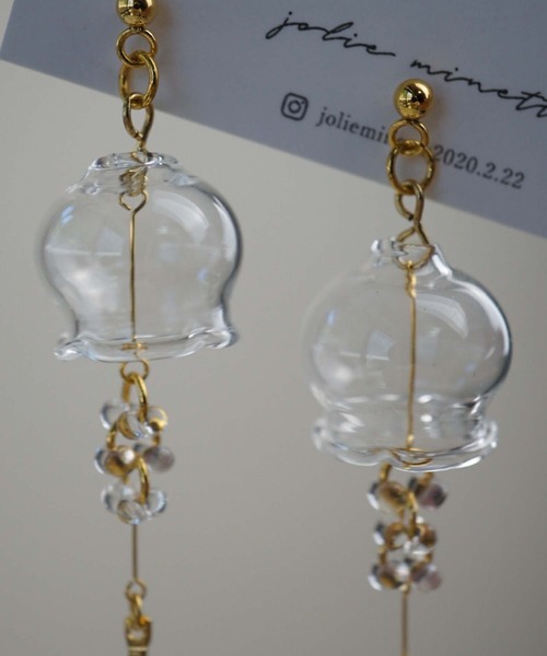 CERCA ピアス jolie minette/ふわり風鈴ピアス/ゴールド 金属
